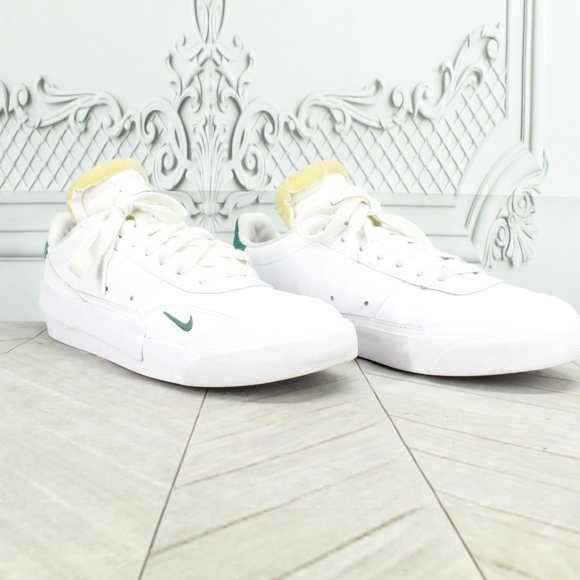 Nike Drop Type Evergreen Aura White Leather Premium Casual Shoe Size 5 Y - Picture 3 of 9
